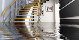 Flooded modern home facing water damage