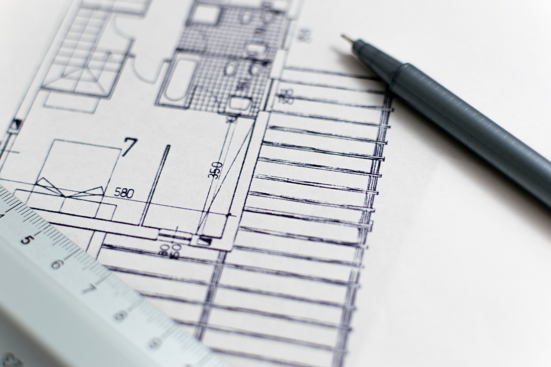 Drawing of architectural plans