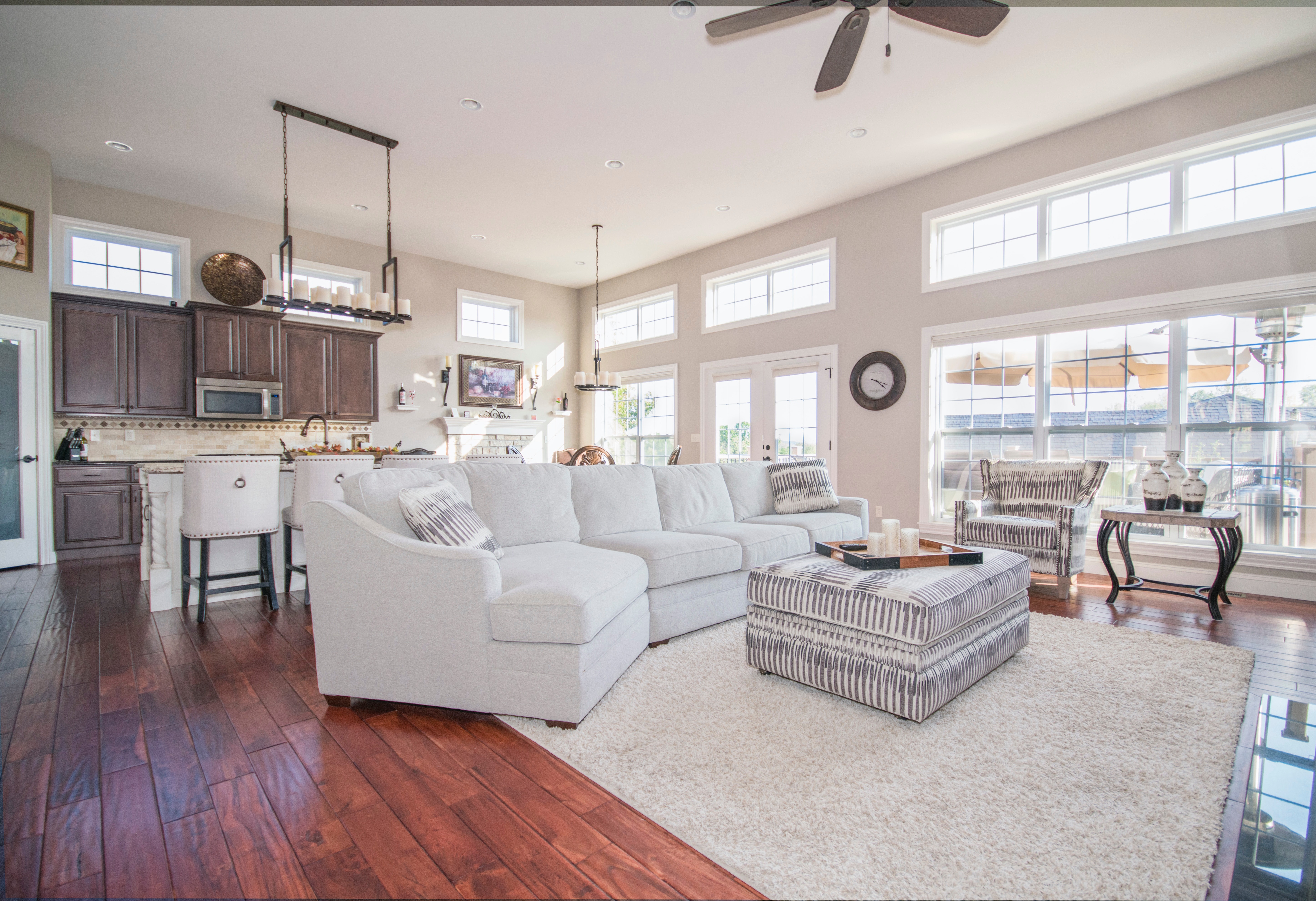 open concept floor plan where living room melds into kitchen