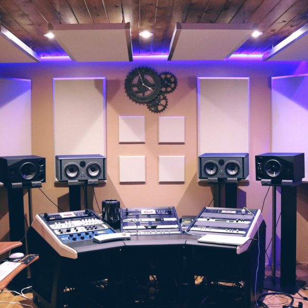 professional music and recording studio in basement