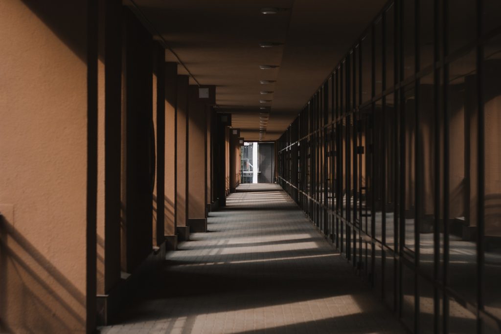 long hallway in commercial property