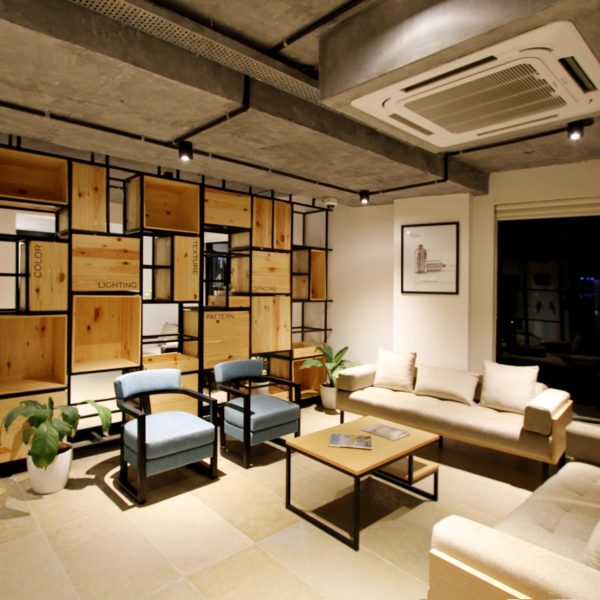 fashionable communal area in apartment complex