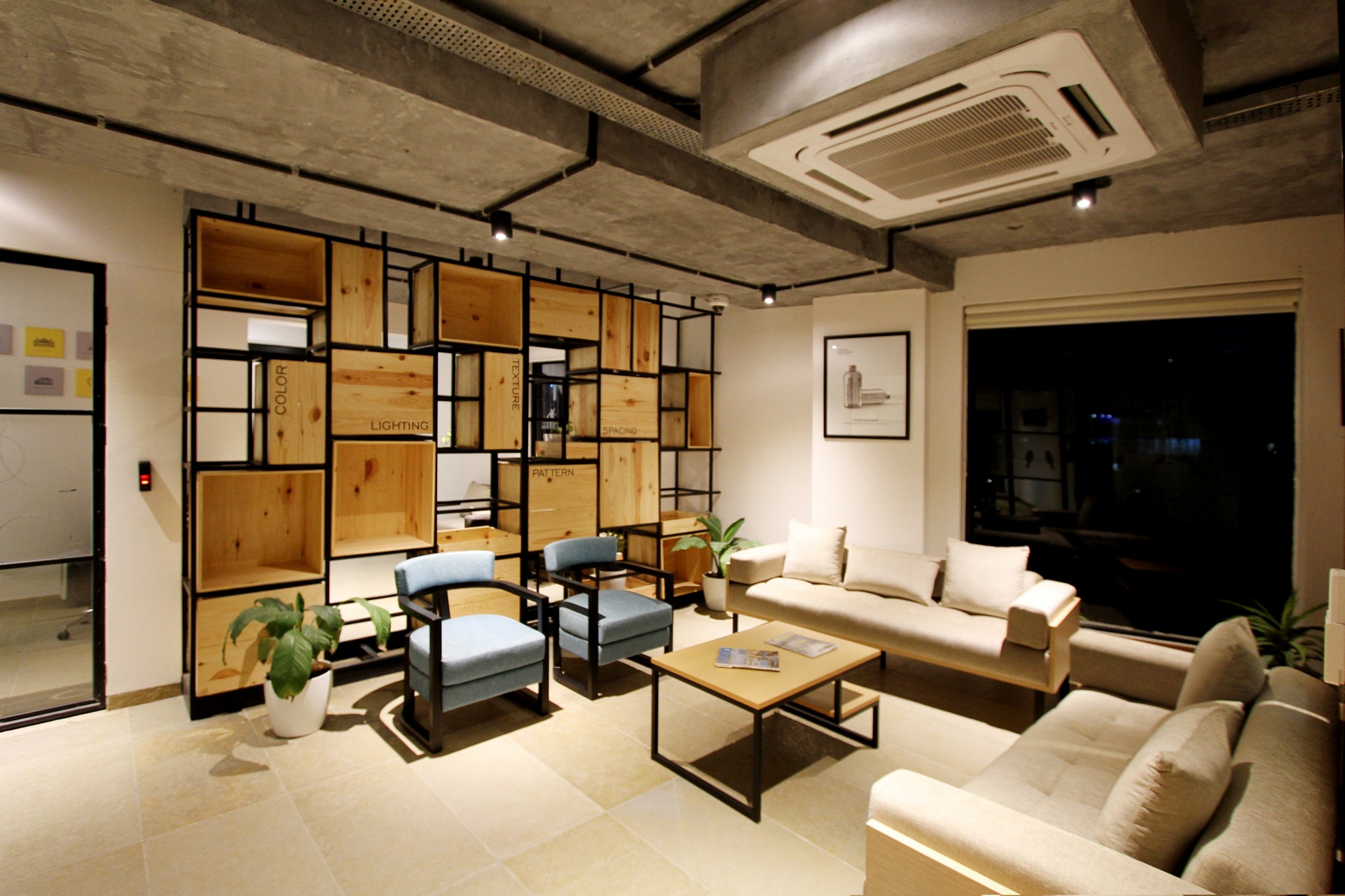 fashionable communal area in apartment complex