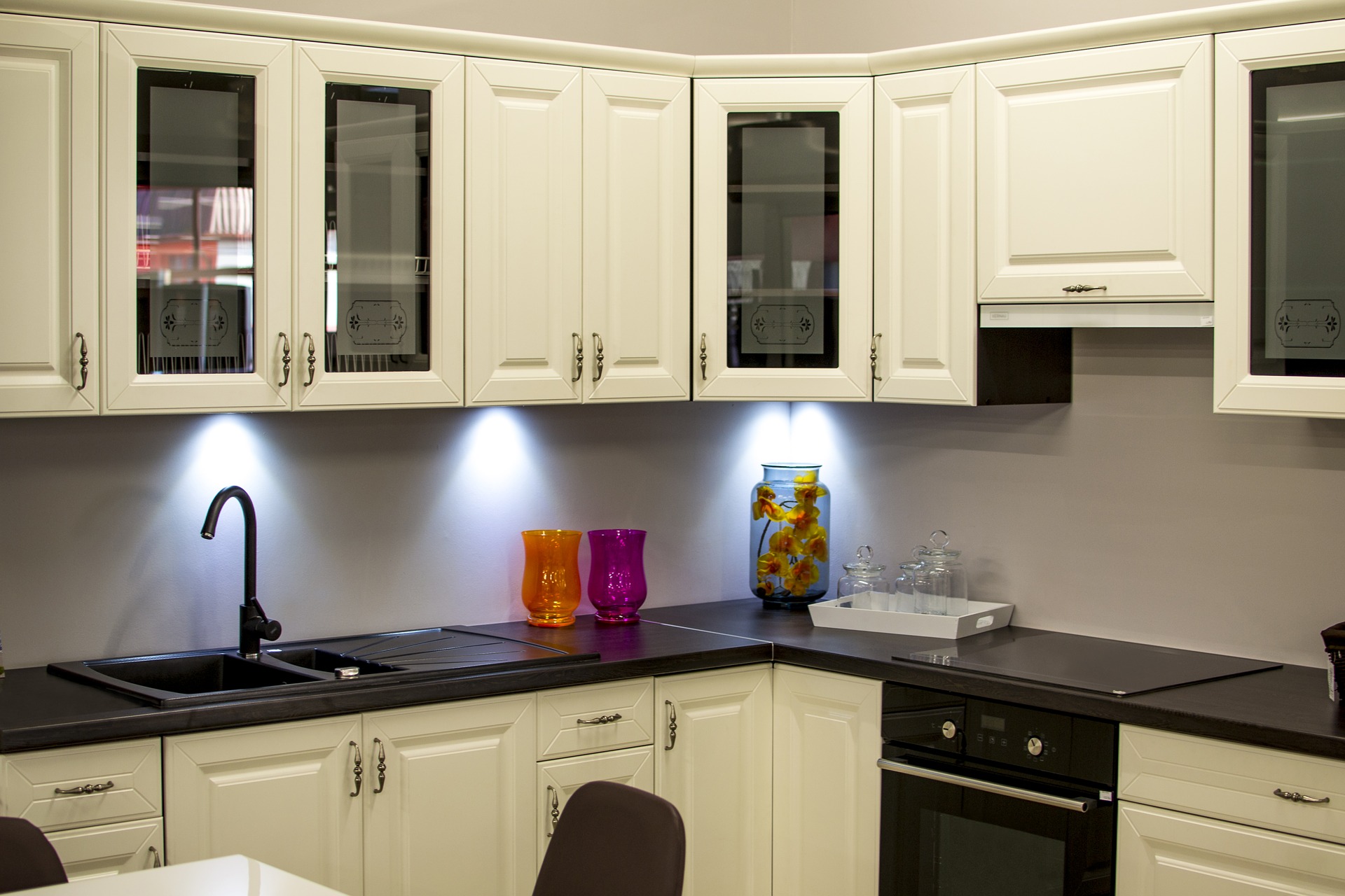renovated kitchen with cabinet underlights