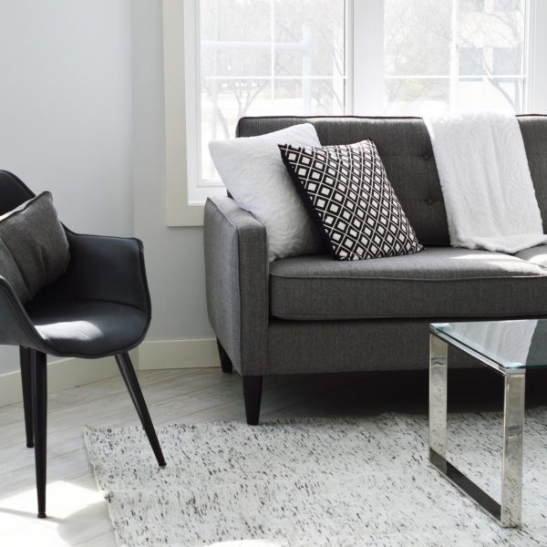 stylish gray and white living room furniture