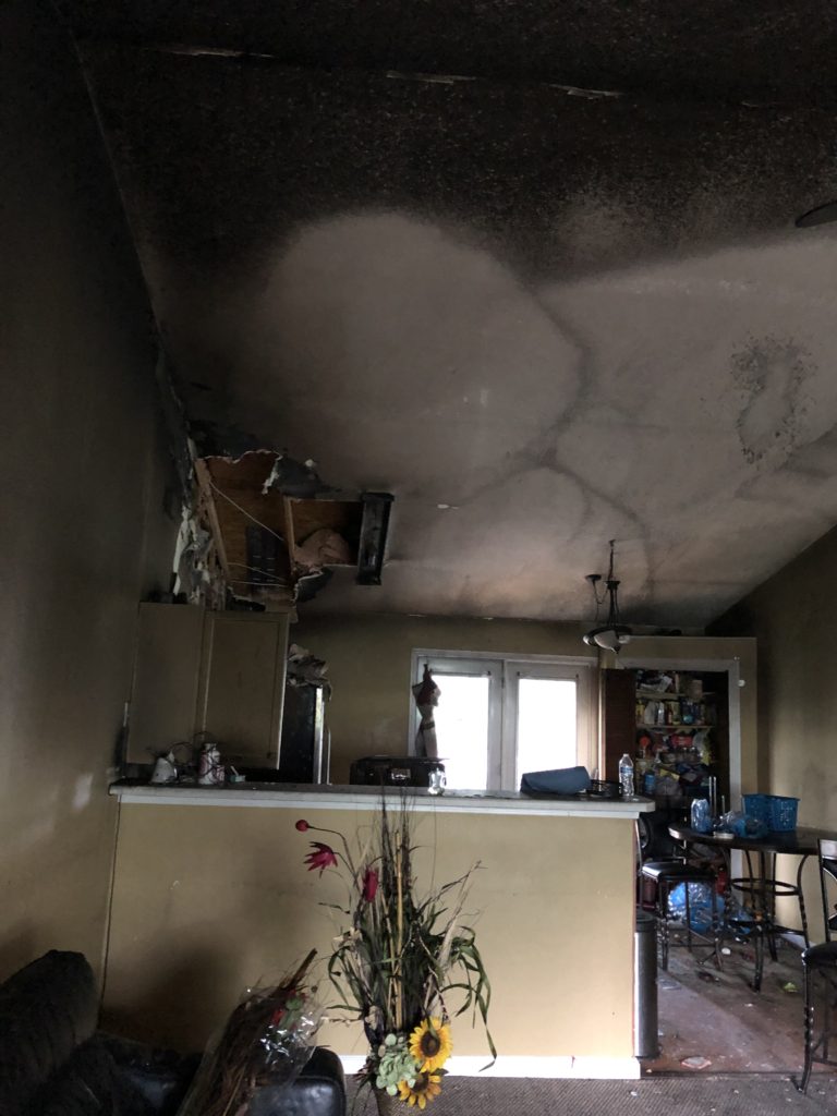 fires damage in a kitchen