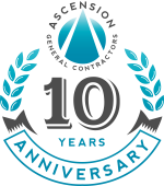 Ascension General Contractors 10 year anniversary logo