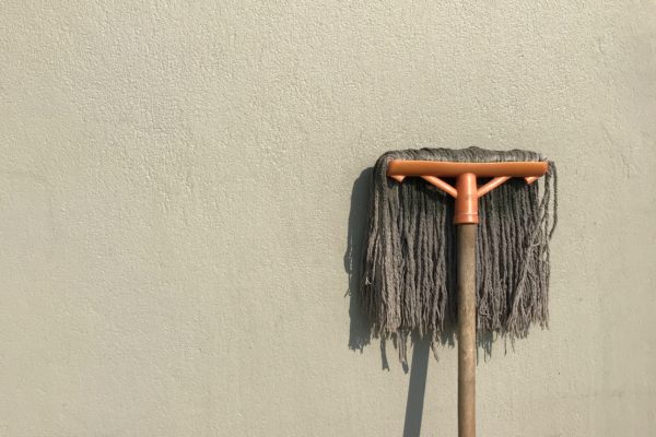 Mop leaning against the wall in Nashville, TN
