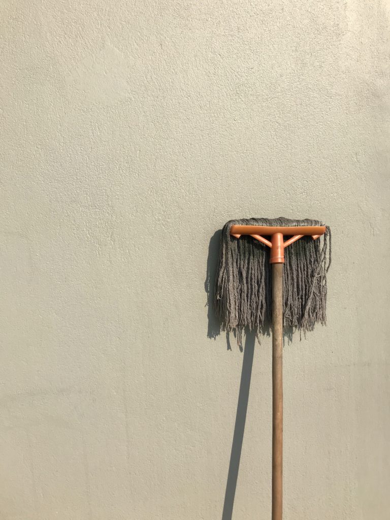 Mop leaning against the wall in Nashville, TN