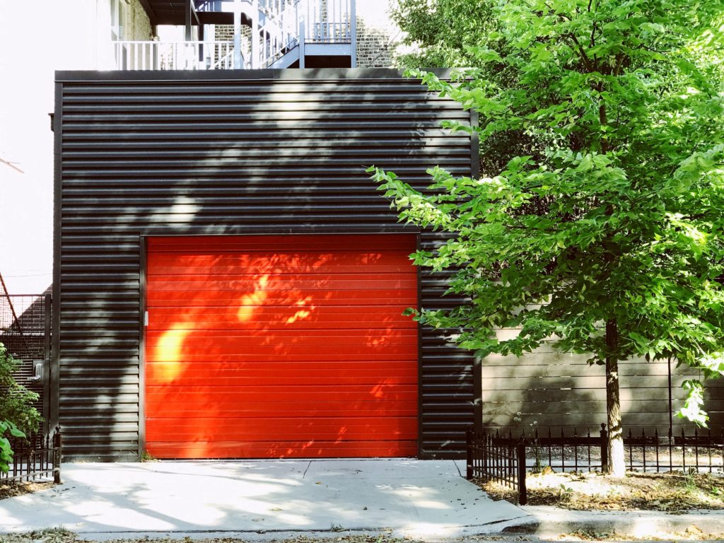 Red garage in Nashville, TN