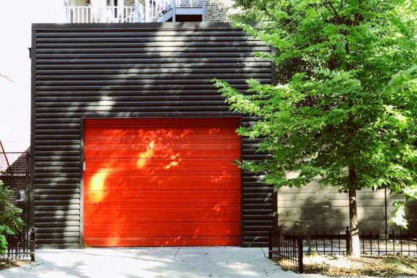 Red garage in Nashville, TN