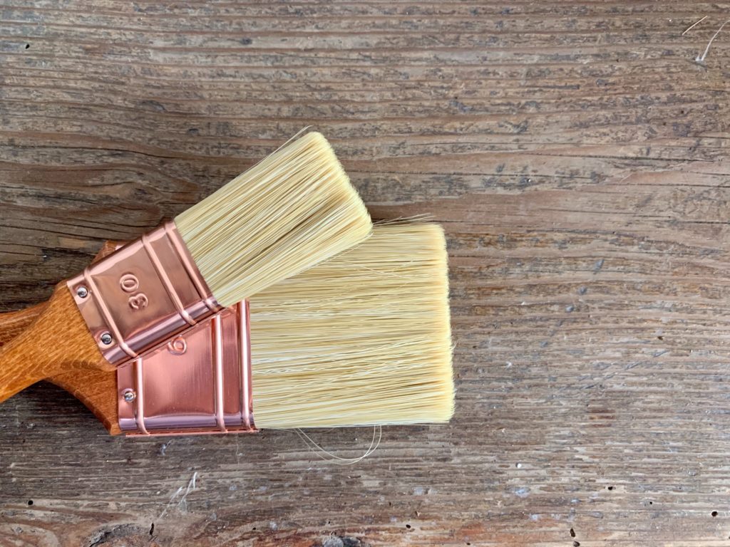 Paint brushes on a table