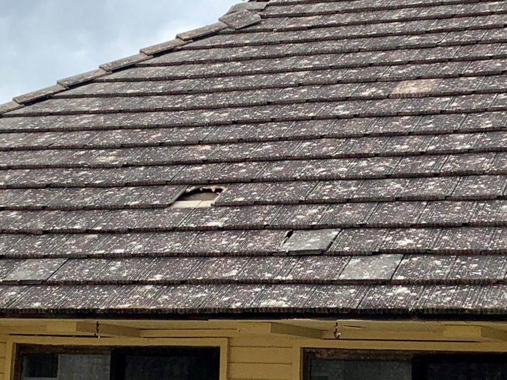 Roof damage after a storm