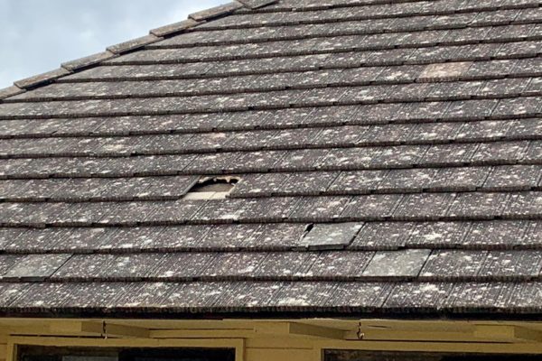 Roof damage after a storm
